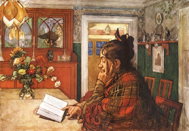 Carl Larsson Karin,Reading Spain oil painting art